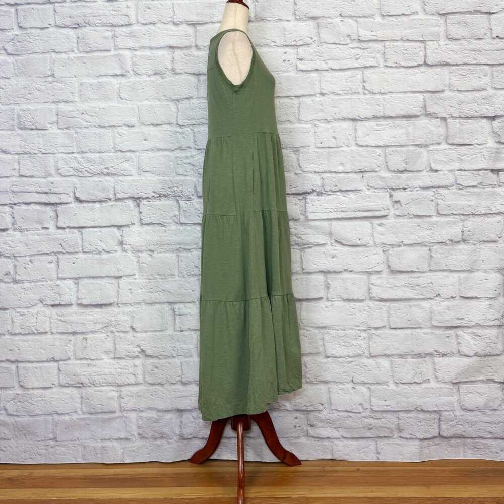 ME+EM Sage Green Jersey Cotton Tiered Dress - Picture 3 of 6